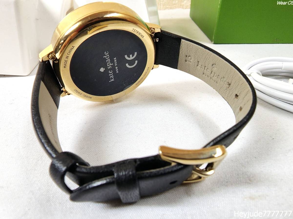 【ほぼ新品/使用感無し！】Kate Spade Scallop Smartwatch ケイト スペード スマートウォッチ ゴールド 皮ベルト/黒 Android iPhone Apple_画像5