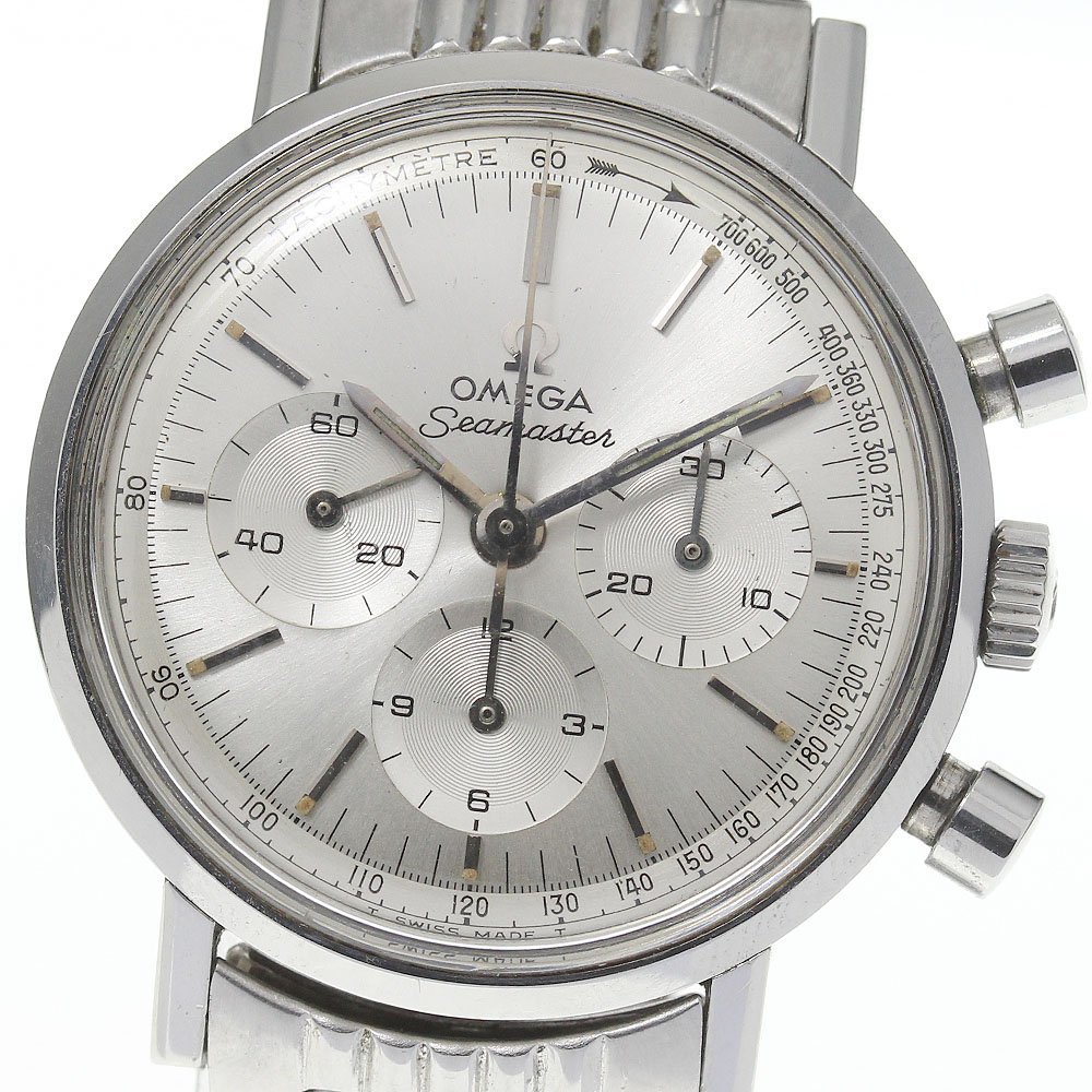 【OMEGA】オメガ ヴィンテージ シーマスター クロノグラフ cal.321 ライスブレス ref105.005-65 手巻き メンズ_713543【ev20】