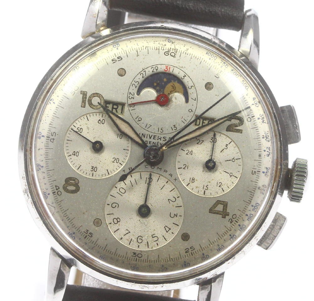 * Junk [ Universal Geneve ] universal june-btoli Compaq s chronograph 22250 self-winding watch men's [ev20]