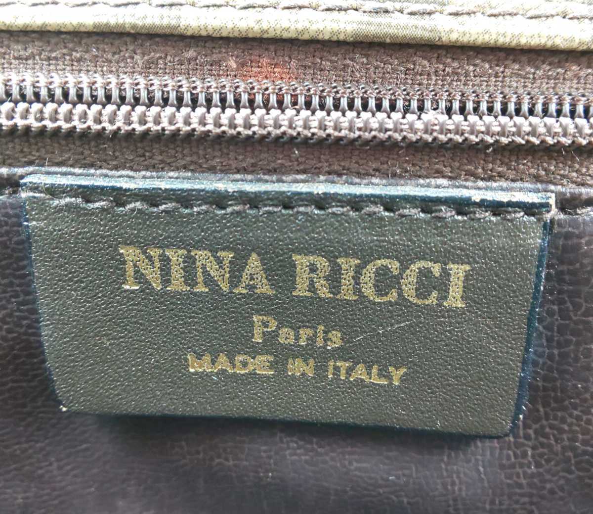 ☆ニナ・リッチ クラッチバッグ　レザー　イタリア製☆セカンドバック　NINA RICCI　　に1510_画像7