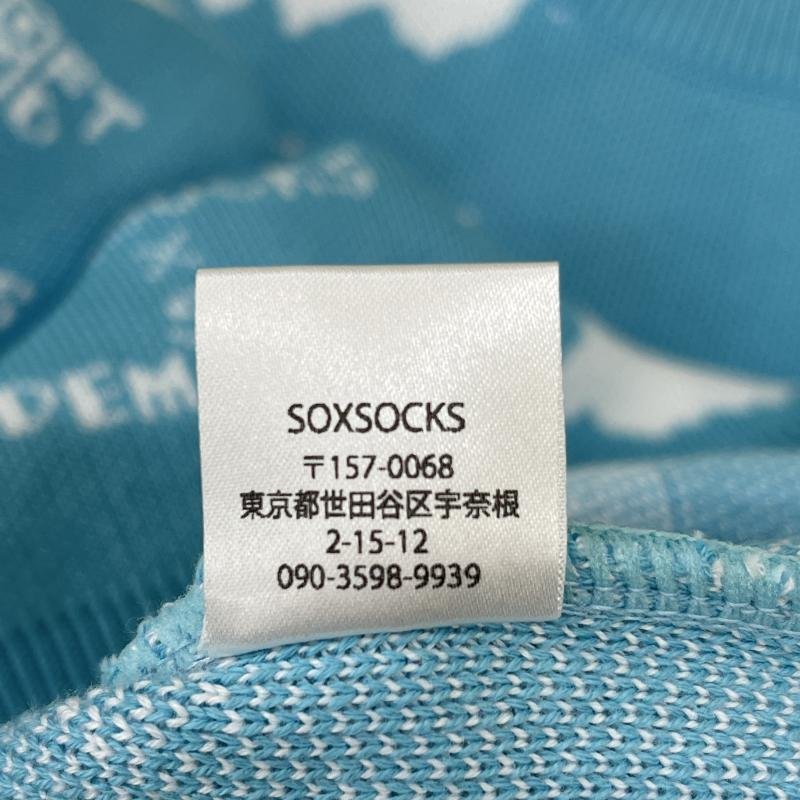 古着 SOX SOCKS ソフトオンデマンド ロゴ 総柄 クルーネック 615 ニット、セーター ニット、セーター M 水色 / ライトブルー_画像8