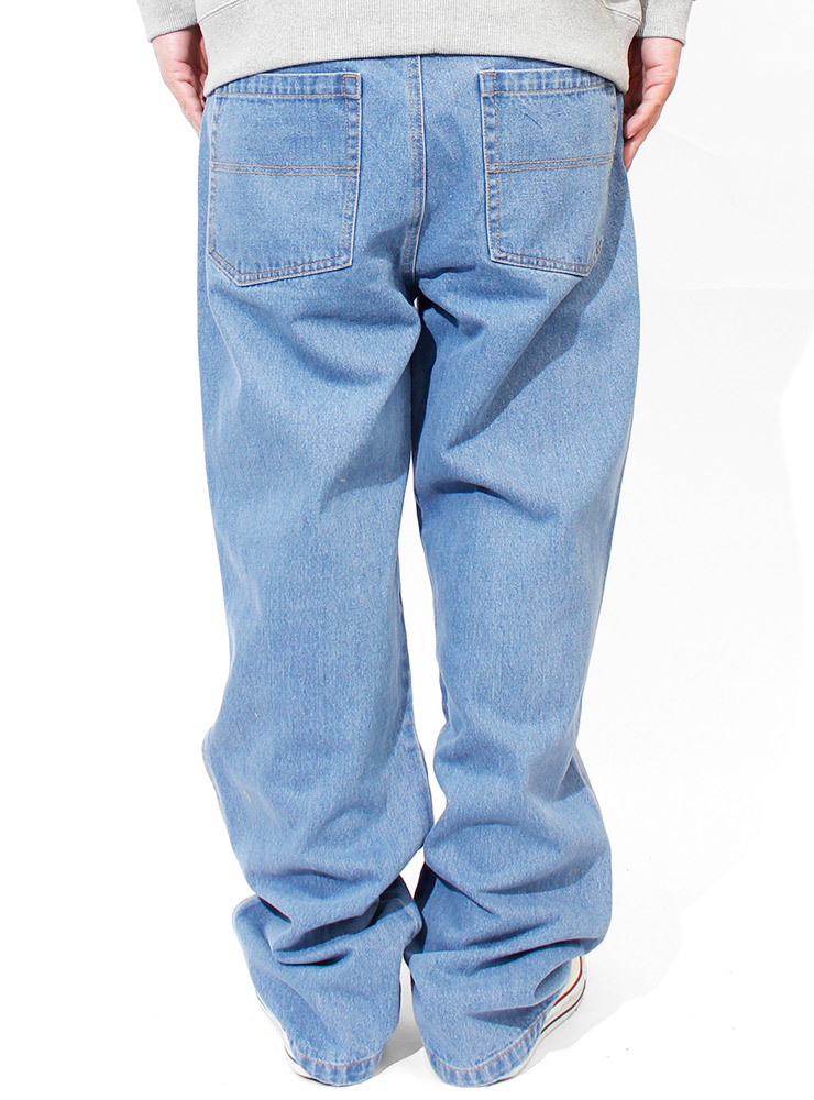 【新品】 3L ブルー(プレーン) デニム カーゴパンツ メンズ 大きいサイズ ゆったり デニムパンツ キングサイズ_画像2