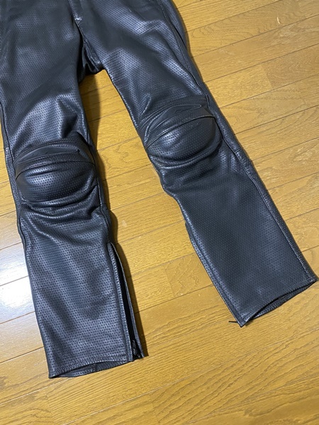 美品☆【RS TAICHI】ライディング バイカー パンチングレザーパンツ L メッシュ 本革 タイチ_画像4