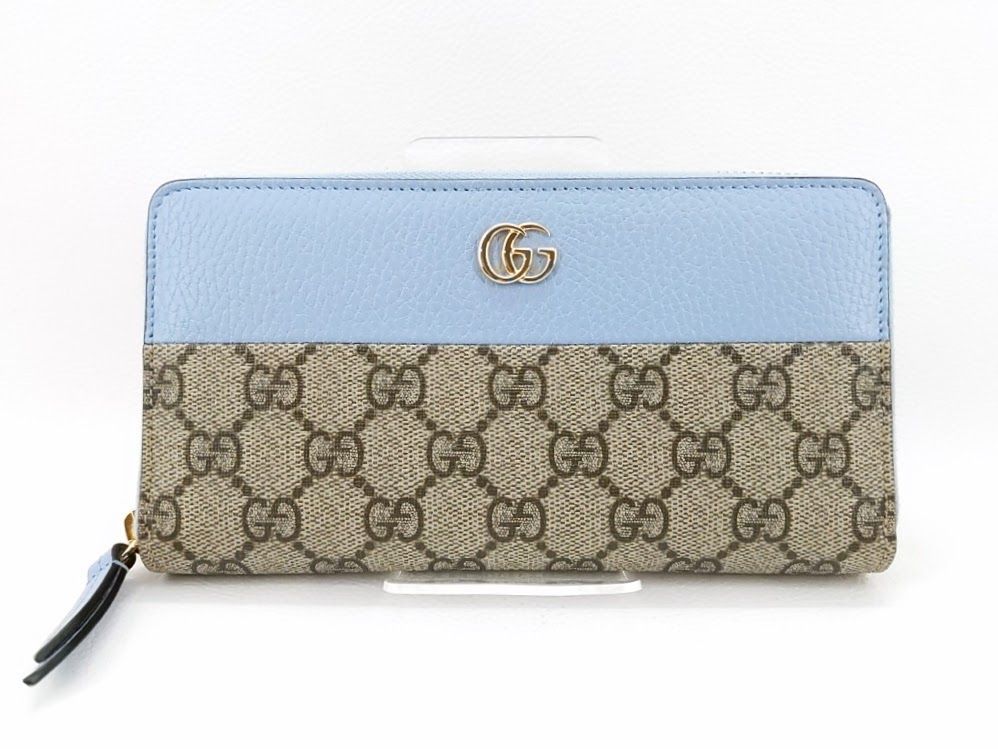 美品】GUCCI グッチ GGスプリーム ダブルG 456117 長財布 ラウンド