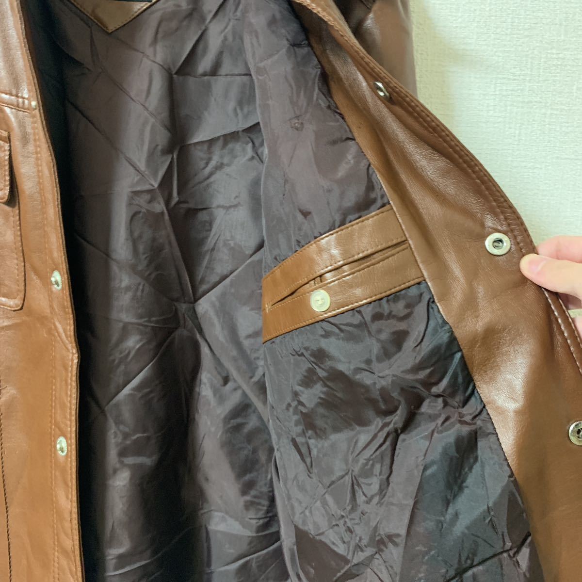 【一律千円start】フェイクレザー シャツジャケット 古着 vintage ビンテージ euro レザージャケット pvcレザー ウエスタン