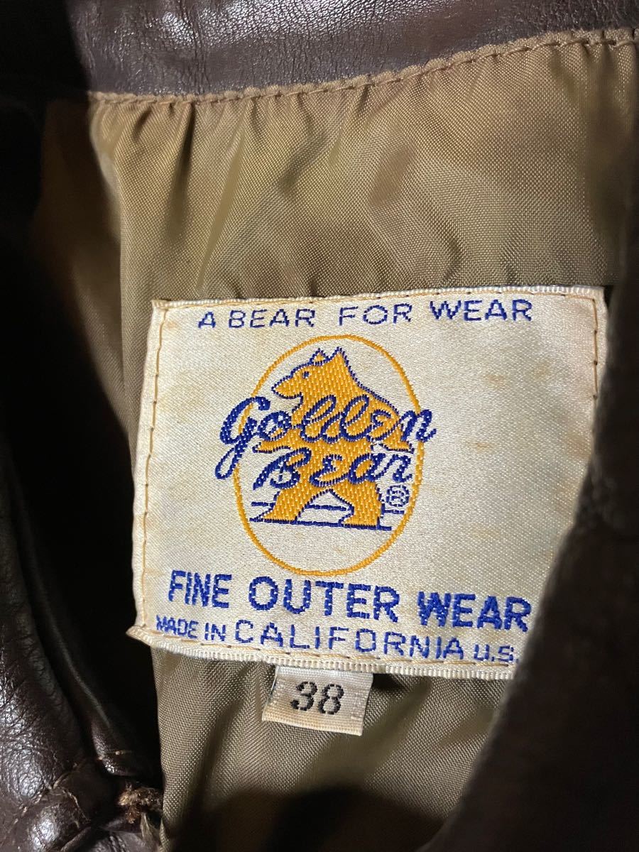 ゴールデンベア GoldenBear A-2 レザージャケット USA製 70s 80s ゴールデンベア GoldenBear A-2 レザージャケット USA製 70s 80s