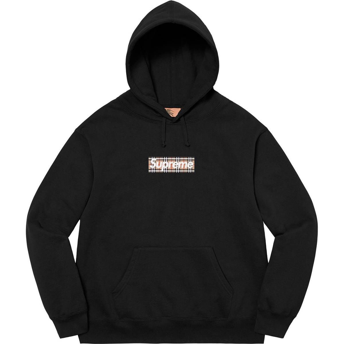 新品未開封 Supreme Burberry Box Logo Hooded Sweatshirt black 黒 ( M ) 22SS パーカー バーバリー チェック ボックス ロゴ