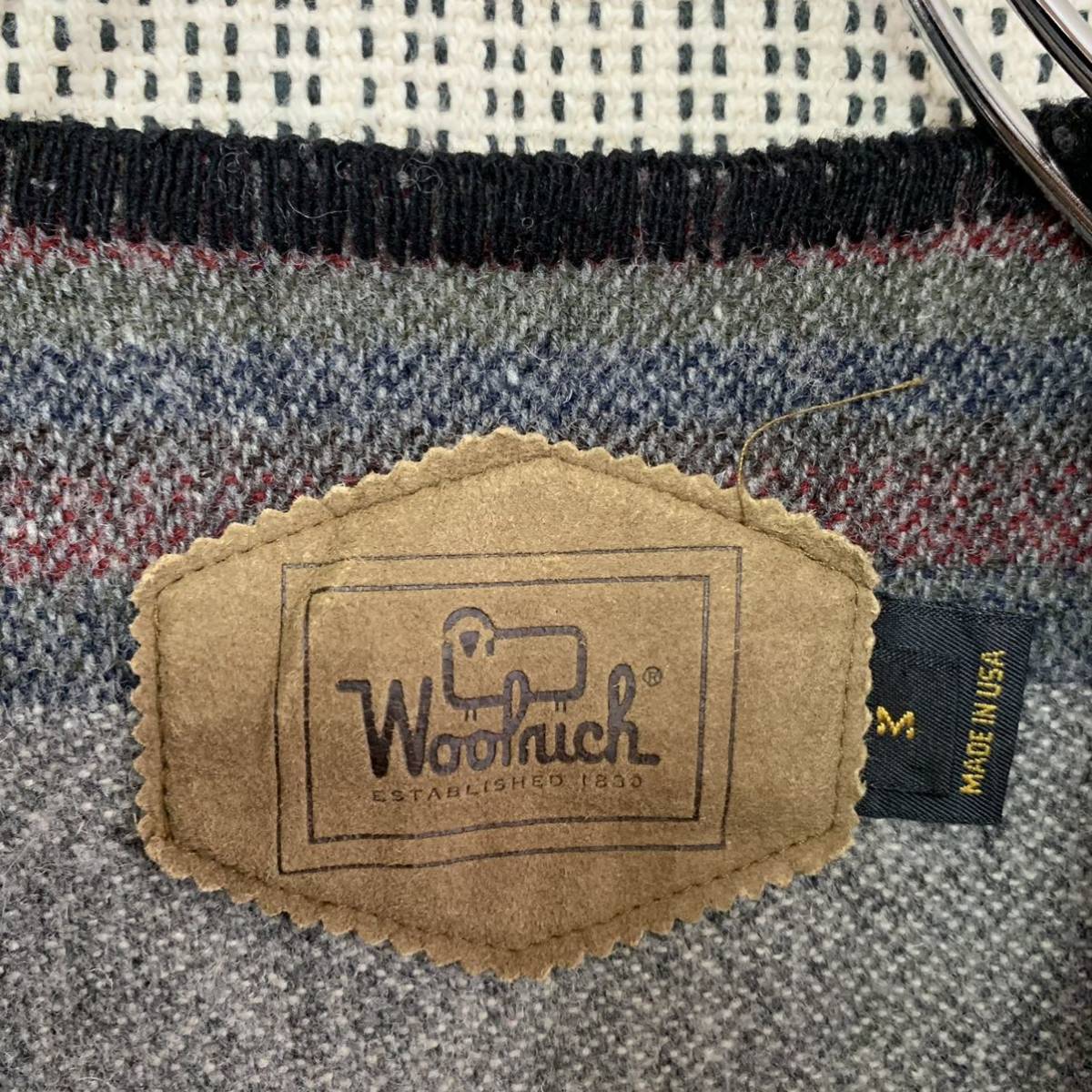 【希少】USA製 WOOLRICH ウールリッチ ウール ベスト コンチョ ボタン マルチボーダー ネイティブ柄 ビンテージ