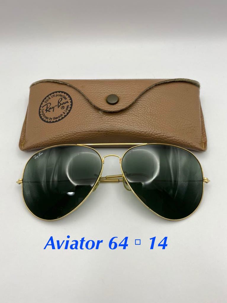 Ray-Ban ティアドロップ B&L ボシュロム Aviator レイバン サングラス 64/14 ビッグサイズ_画像1