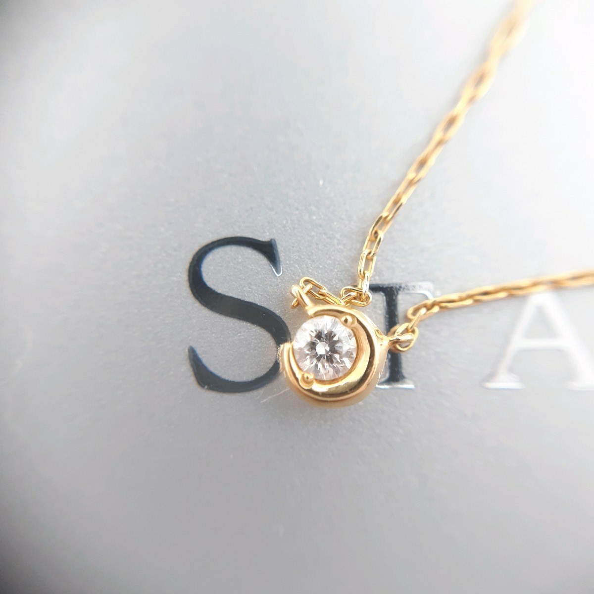 STAR JEWELRY スタージュエリー K18 ネックレス MOON SETTING ダイヤ