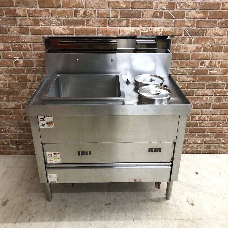 完売 角型茹で麺機 湯煎器 湯がき槽付 タニコー tanico ★☆*22R343 TYU-90 動作確認済み♪☆★ 厨房 業務用 プロパンガス LPガス 2020年製 製麺用品