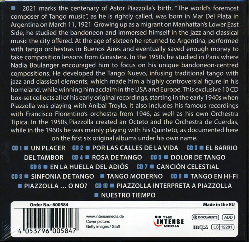 １０枚組■アストル・ピアソラ■第２集■新品未開封ＣＤ■送料１８５円■21歳からモダンタンゴ五重奏団までの20年間■アルバム６枚完全収録_画像2