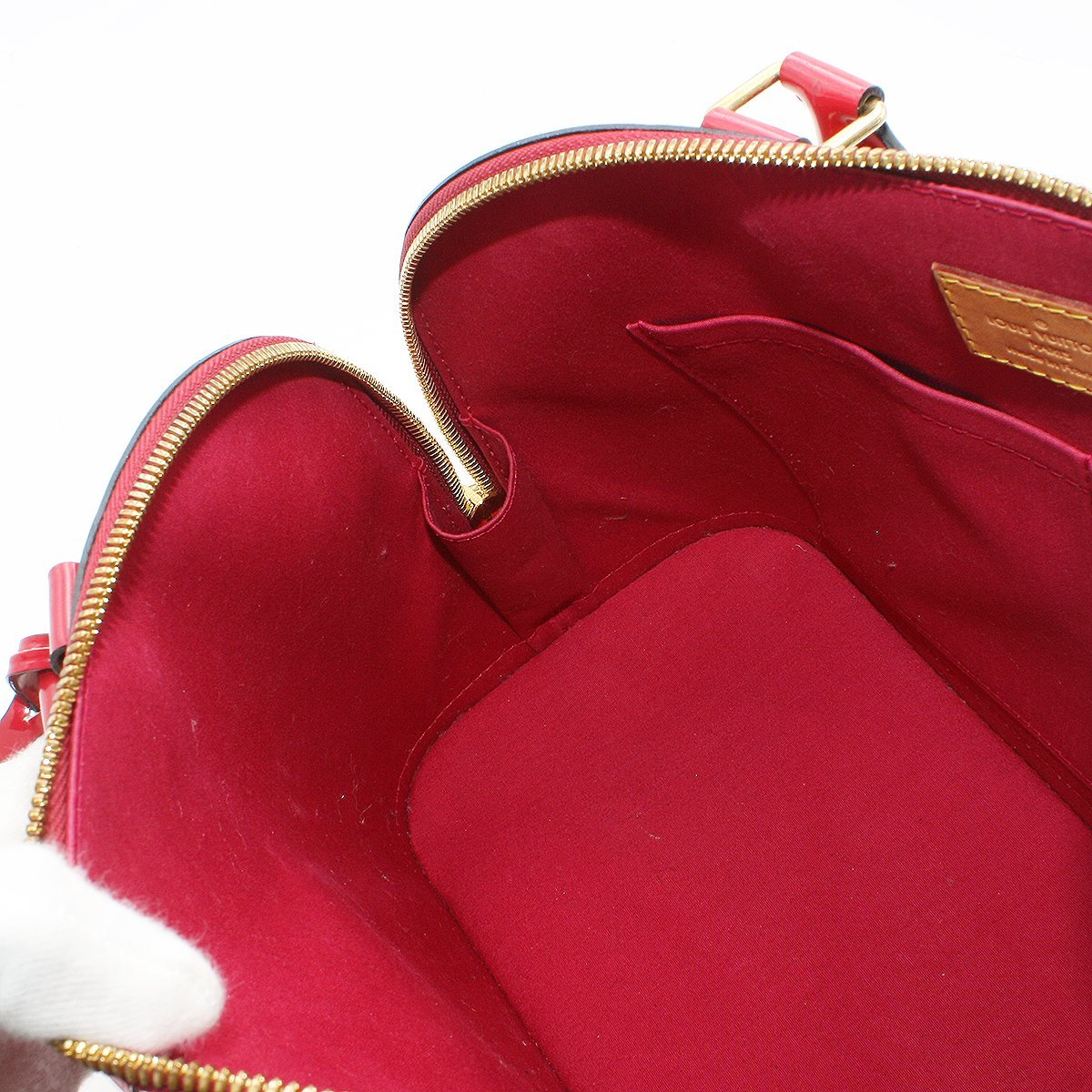 ★Y1701 美品!! ルイヴィトン モノグラム ヴェルニ アルマPM ハンドバッグ M91770 ローズアンディアン LOUIS VUITTON レディース★_画像6