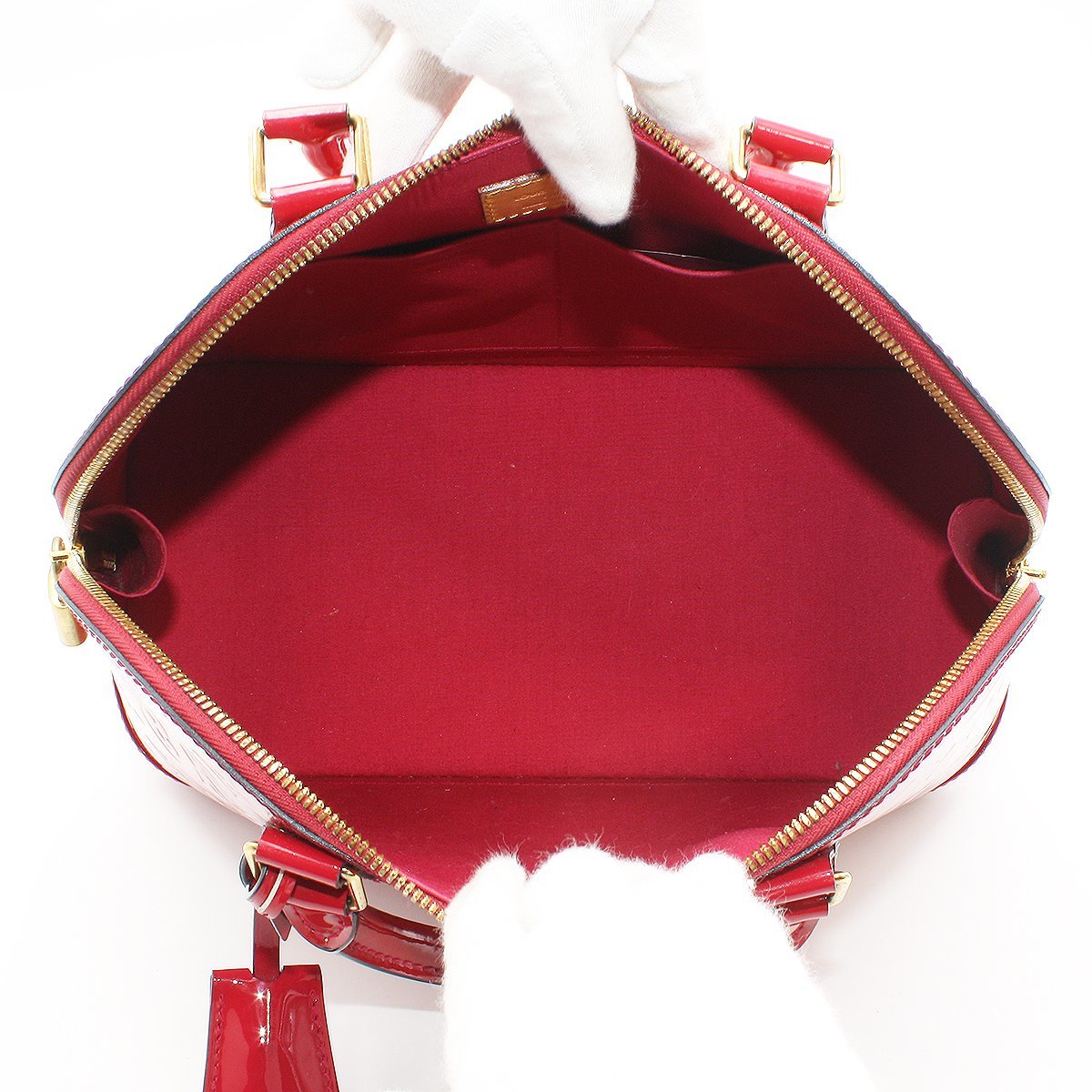 ★Y1701 美品!! ルイヴィトン モノグラム ヴェルニ アルマPM ハンドバッグ M91770 ローズアンディアン LOUIS VUITTON レディース★_画像5