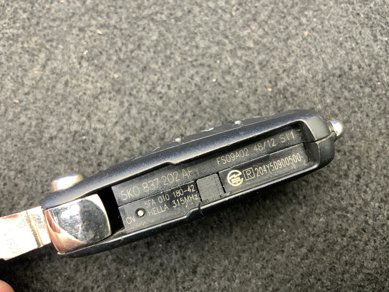 VW070 16 ザ・ビートル デザイン レザーP 純正 キーレス スマート リモコン キー 鍵/カギ ◆5K0 837 202 AF ★送料無料 ○_画像4