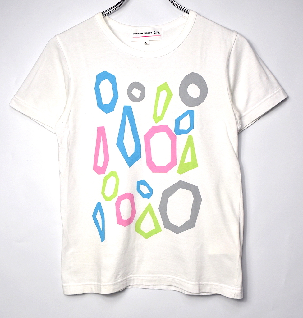 COMME des GARCONS コムデギャルソン　モニュメントグラフィックTシャツ　アート　芸術　レディース　S　カラフル　1779M408_画像1