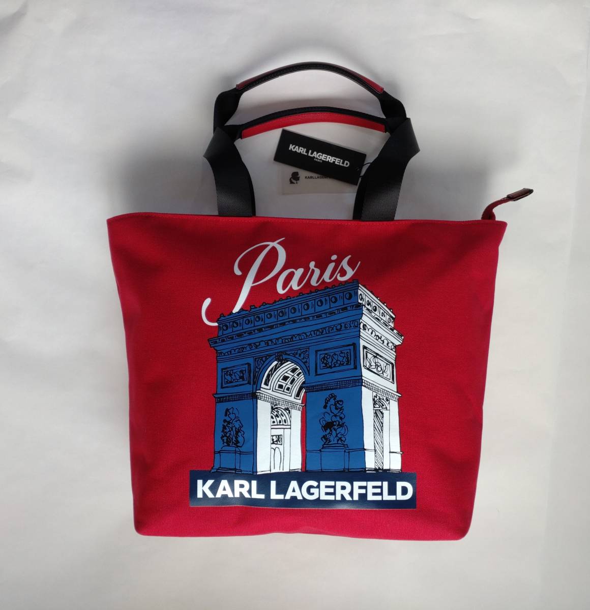 新品 KARL LAGERFELD Paris カールラガーフェルド トートバッグ 赤