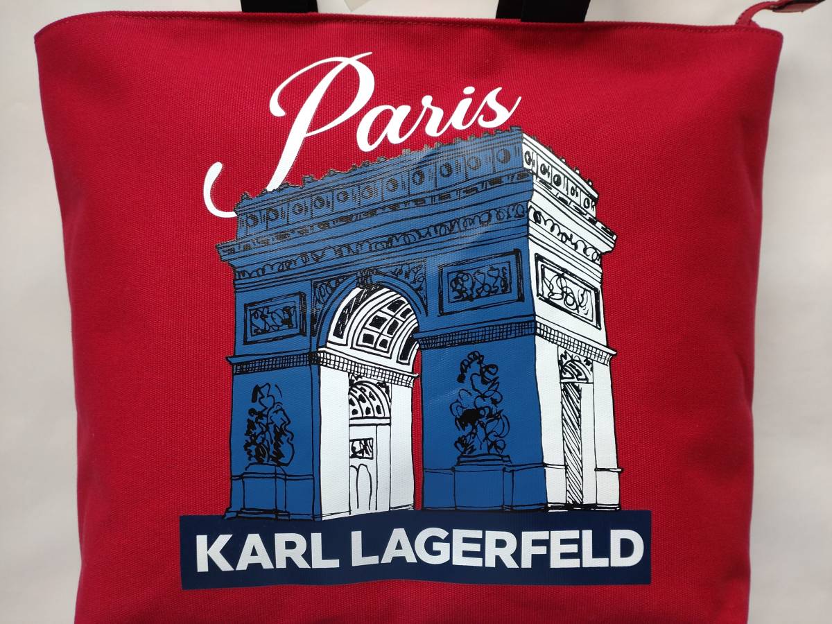 新品 KARL LAGERFELD Paris カールラガーフェルド トートバッグ 赤_画像9