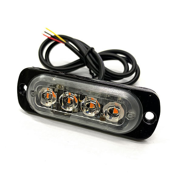 LED サイドマーカー 4LED ストロボ 点滅 トラックランプ フラットランプ 4連 アンバー発光 点滅 薄型 12V24V 送料無料_画像2