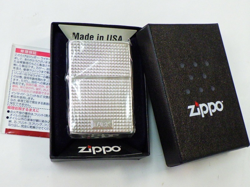 ★ Zippo / ジッポ ★ オイルライター LARK ブロックダイヤカット ロゴ J 11 ★ 未使用品
