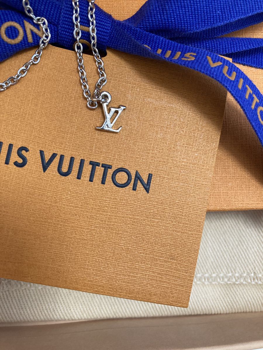 ルイヴィトン正規品 LVロゴチャームネックレス美品 ステンレスネックレス