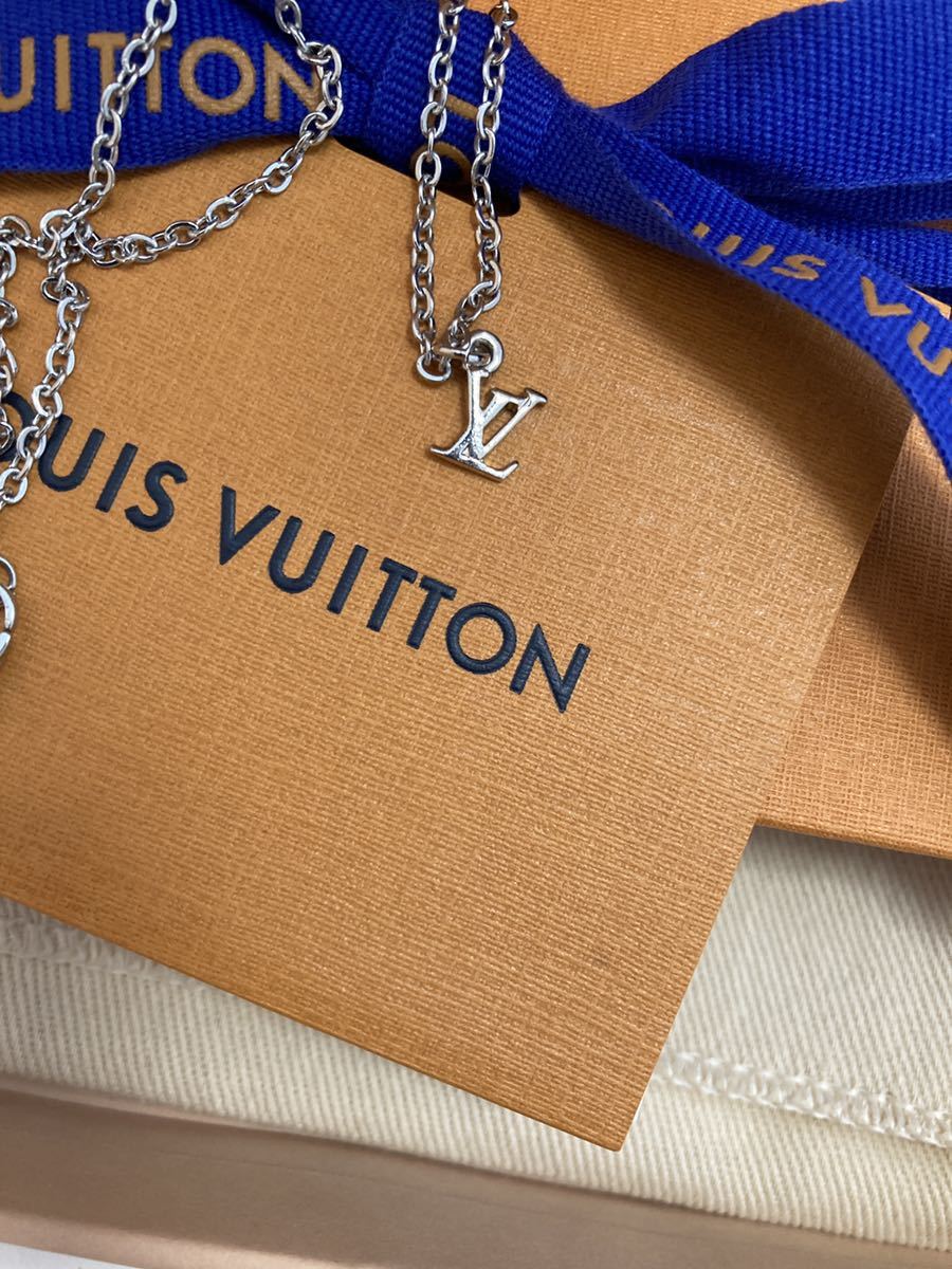 ルイヴィトン正規品 LVロゴチャームネックレス美品 ステンレスネックレス ルイヴィトン正規品 LVロゴチャームネックレス美品 ステンレスネックレス