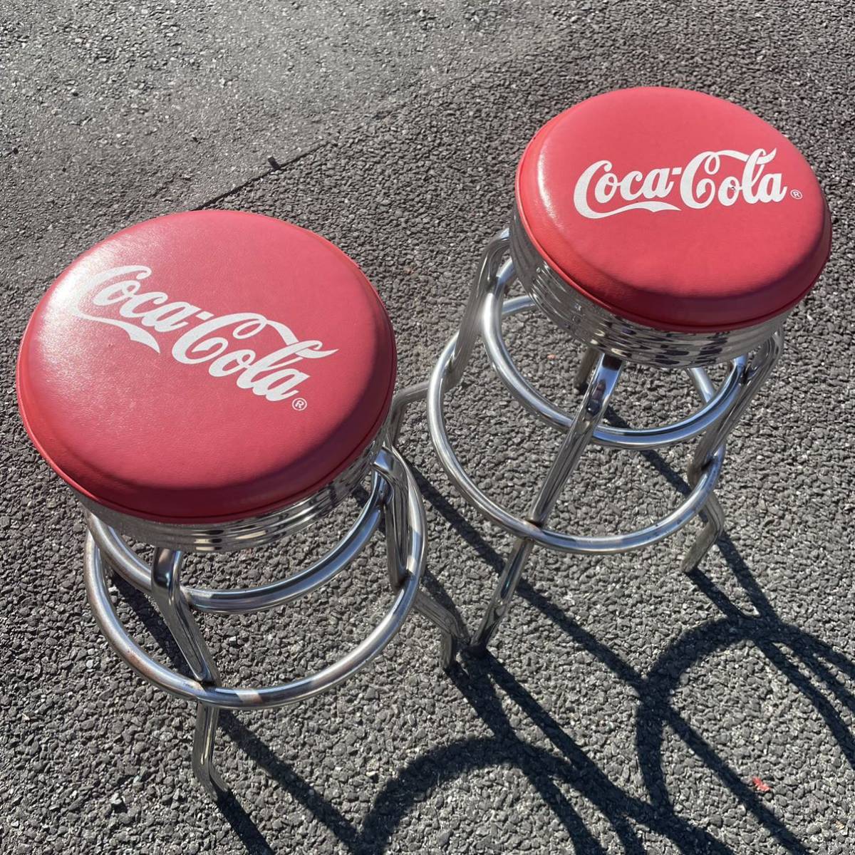 ヤフオク! - コカ・コーラ スツール 椅子 レトロ チェアCola