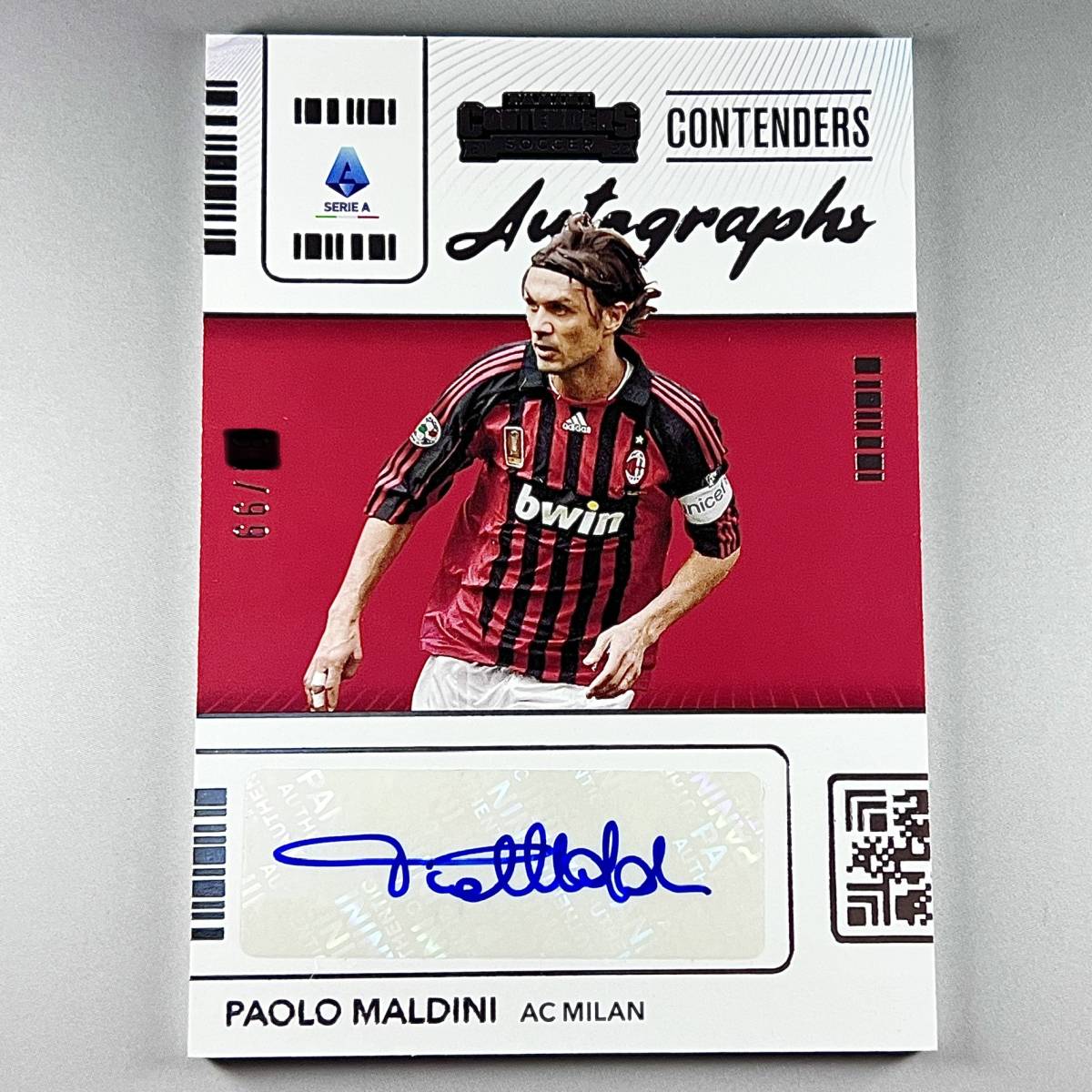 【世界限定99枚】マルディーニ 直筆サイン ACミラン イタリア代表 auto セリエA Autographs Paolo Maldini AC Milan Panini Chronicles _画像1