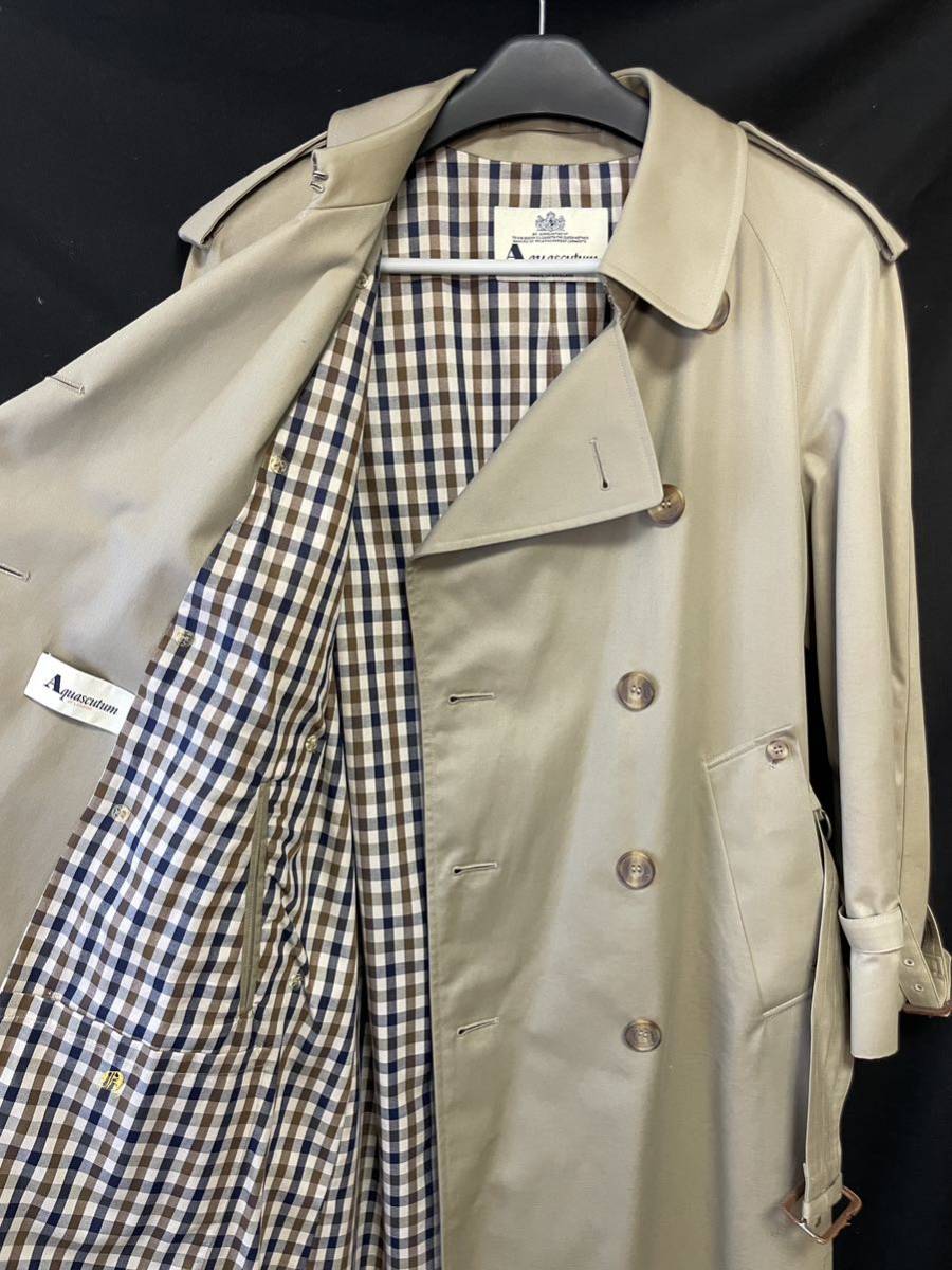 送料無料 ☆美品☆ アクアスキュータム トレンチコート Aquascutum L