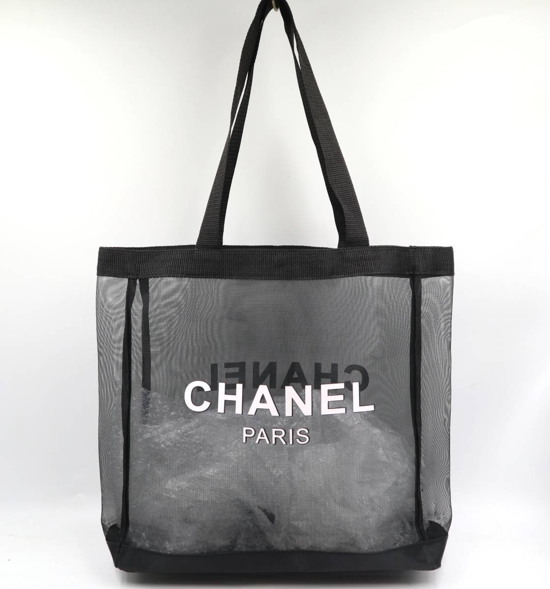 シャネル CHANEL PARIS メッシュ バッグ 黒 エコバッグ - www.cafe