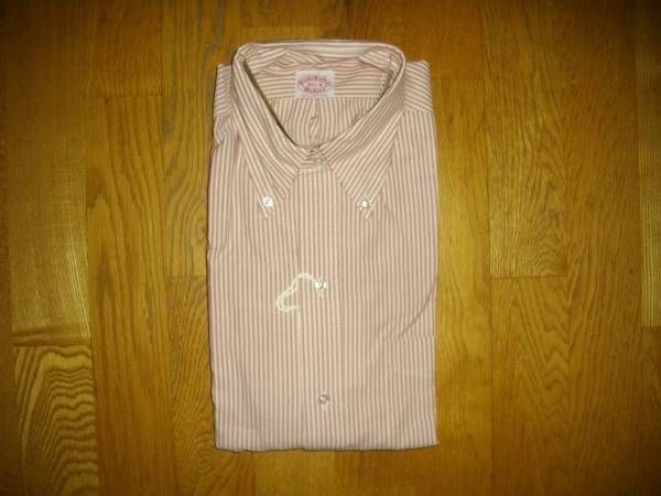 80年代　ブルックスブラザーズ　ポロカラーシャツ　15　-3　オックスフォード　縞