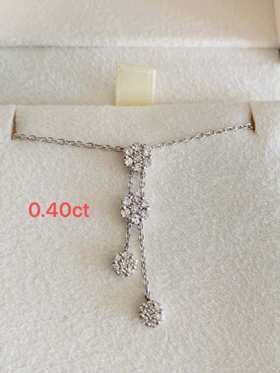 ポンテヴェキオ フラワーモチーフダイヤモンドネックレス 0.40ct K18WG
