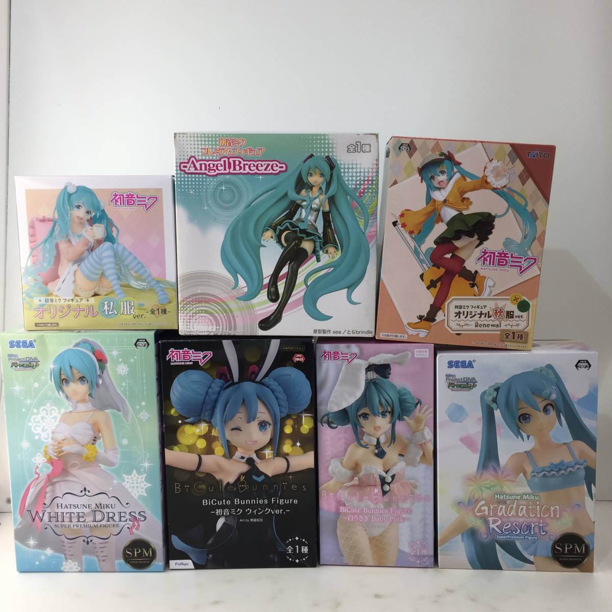 初音ミクフィギュアまとめ売り7点セットプライズ開封品【中古品