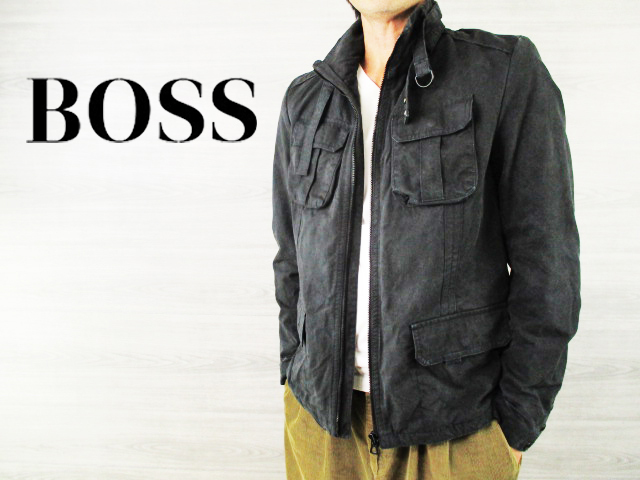 254c HUGO BOSS●秋冬●大谷翔平 愛用ブランド ヒューゴボス＜コットン混 ジップ ジャケット＞48 Mサイズ ジャンパー ブルゾン●Ricicli17_画像1