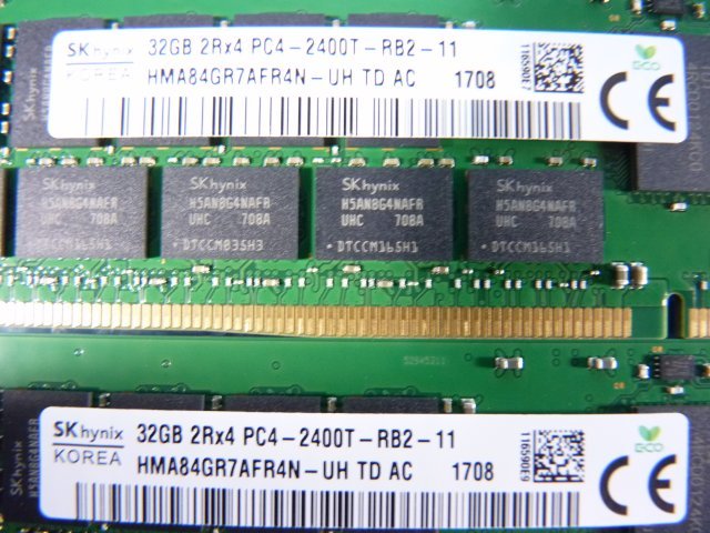 1MRH // 32GB 8枚セット 計256GB DDR4 19200 PC4-2400T-RB2 Registered RDIMM 2Rx4 HMA84GR7AFR4N-UH SKhynix // Dell PowerEdge R630 取外_画像2