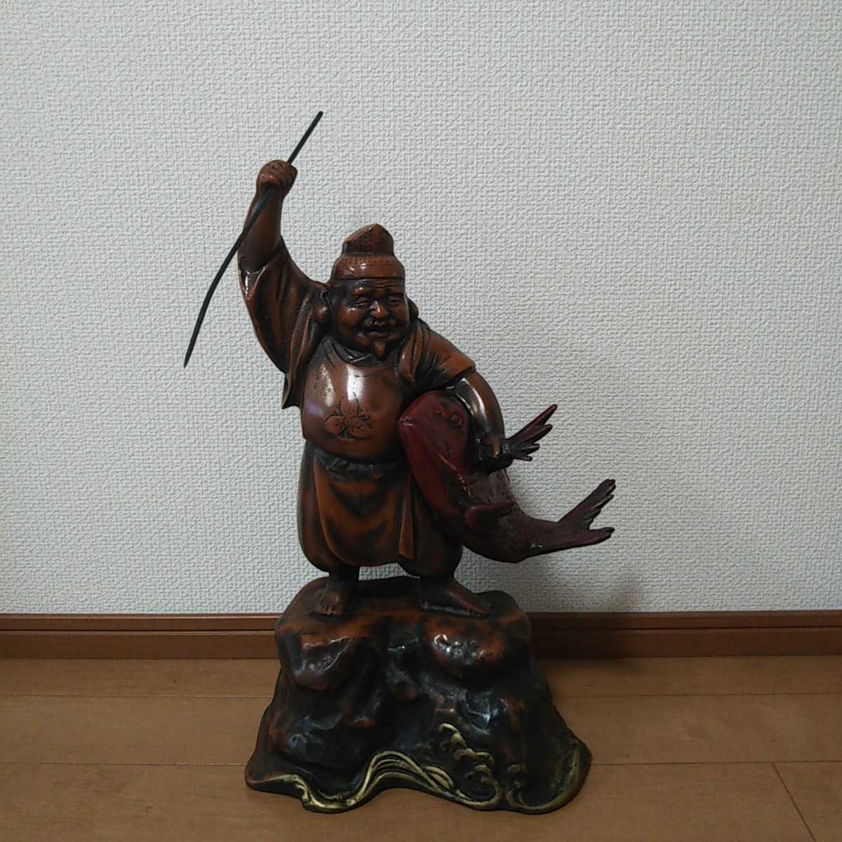 鉄製 恵比寿様 恵比寿 鯛持ち 釣竿 約50cm・約10 4kg 商売繁盛 鉄製 恵比寿様 恵比寿 鯛持ち 釣竿 約50cm・約10 4kg 商売繁盛