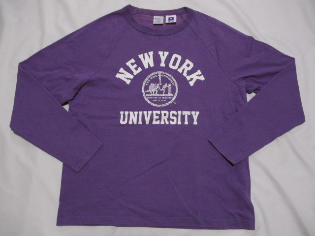 【お年玉セール特価】 USA製 L 紫 ロンT NEWYORK T1011 チャンピオン Champion 長袖Tシャツ