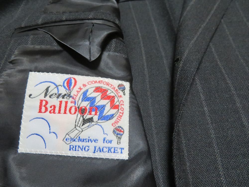 ■新品【RING JACKET】極上スーツ NewBalloon グレー ストライプ 46(M) #1 リングヂャケット ウール_画像3