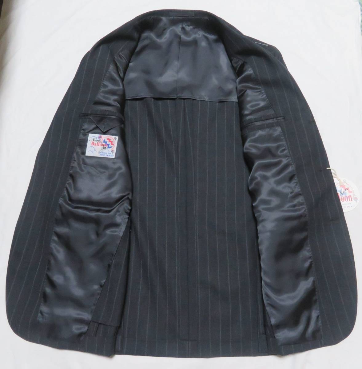 ■新品【RING JACKET】極上スーツ NewBalloon グレー ストライプ 46(M) #1 リングヂャケット ウール_画像6