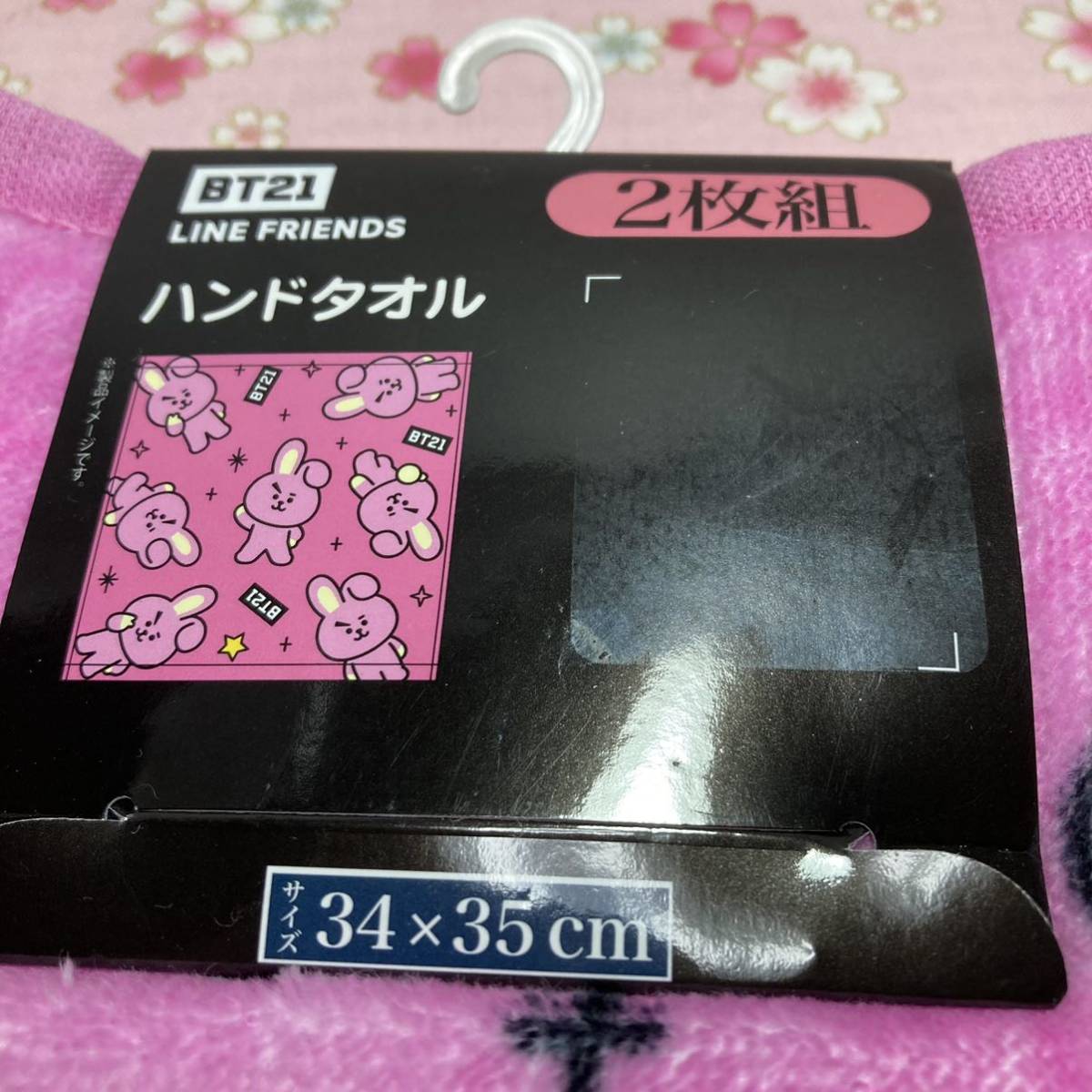 *BT21*ハンドタオル 2枚組*BTS*防弾少年団*COOKY*クッキー*グク*JUNG KOOK*LINE FRIENDS*バンタン_画像2