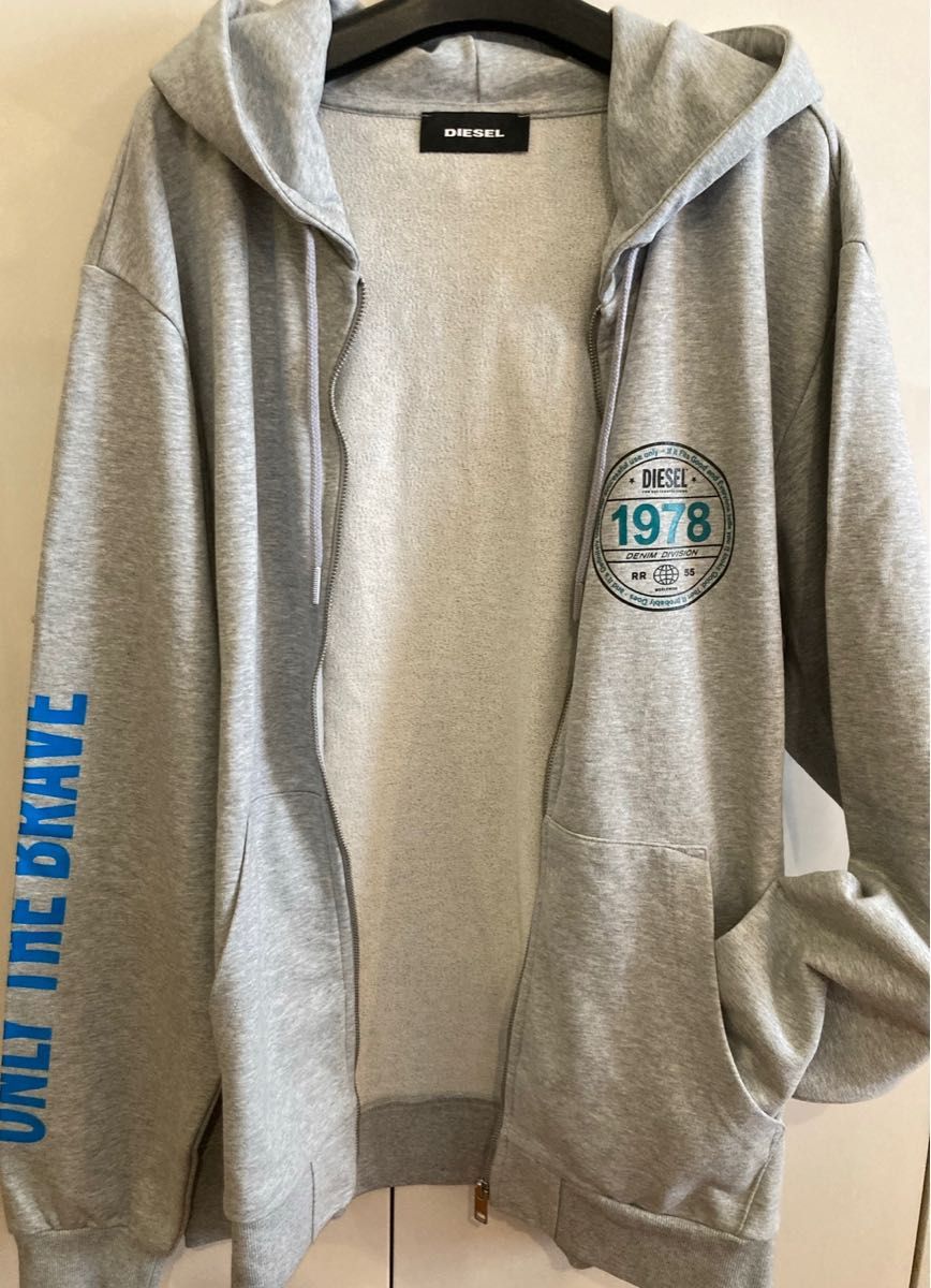 新品未使用 ディーゼル DIESEL メンズジップパーカー グレー3XL