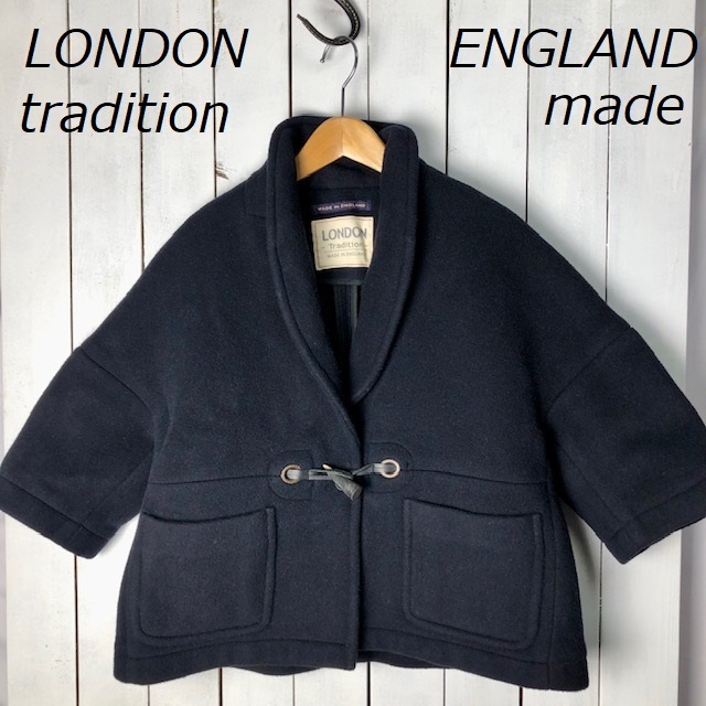 イングランド製 LONDON Tradition ショート丈5分袖ダッフルコート 34