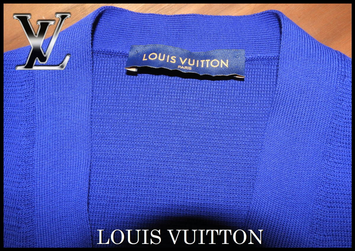 LOUIS VUITTON フックディテールカーディガン ルイヴィトン 国内正規品 パープル LVロゴ ニット 高級 モノグラム ジャケット メンズ  S 紫白