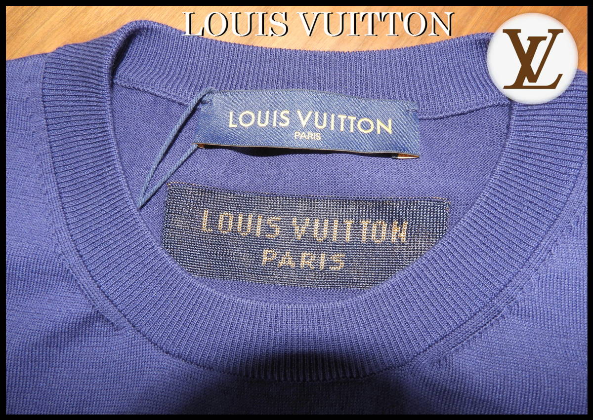 LOUIS VUITTON サマーニット ルイヴィトン メンズ S パープル ロゴ Tシャツ 紫 白 ホワイト セーター 国内正規品 美品 ベルト  ブーツ