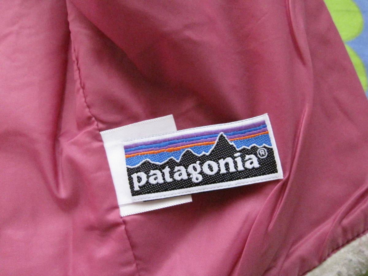 キッズL(12) 使用少ないキレイ patagonia パタゴニア レトロX ベスト ナチュラル×濃いピンク フロントZIP開閉 アウトドア キャンプ_画像7