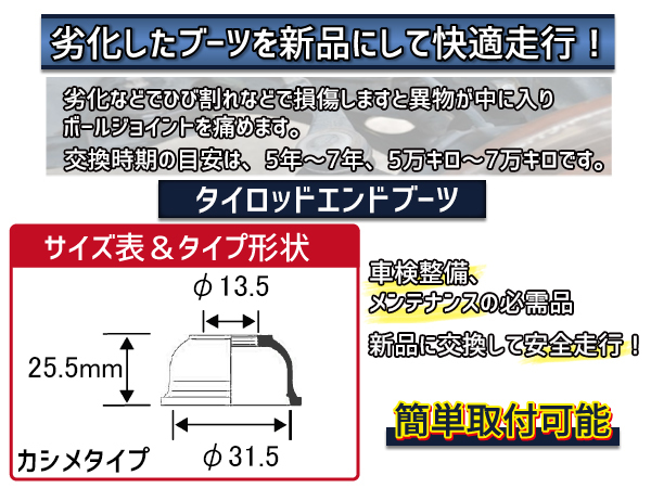 マーチ K13 タイロッド エンド ブーツ DC-1536 2個セット 適合確認不可 大野ゴム ネコポス 送料無料_画像2