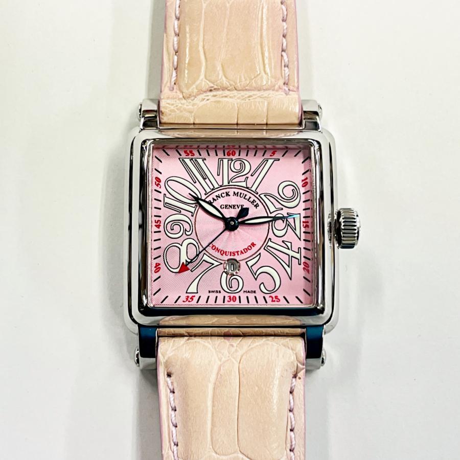 送料無料 中古 フランクミュラー 腕時計 FRANCK MULLER コンキスタドール コルテス 10000MSC SS 革 自動巻 箱 保証書 (国内正規品) 134423