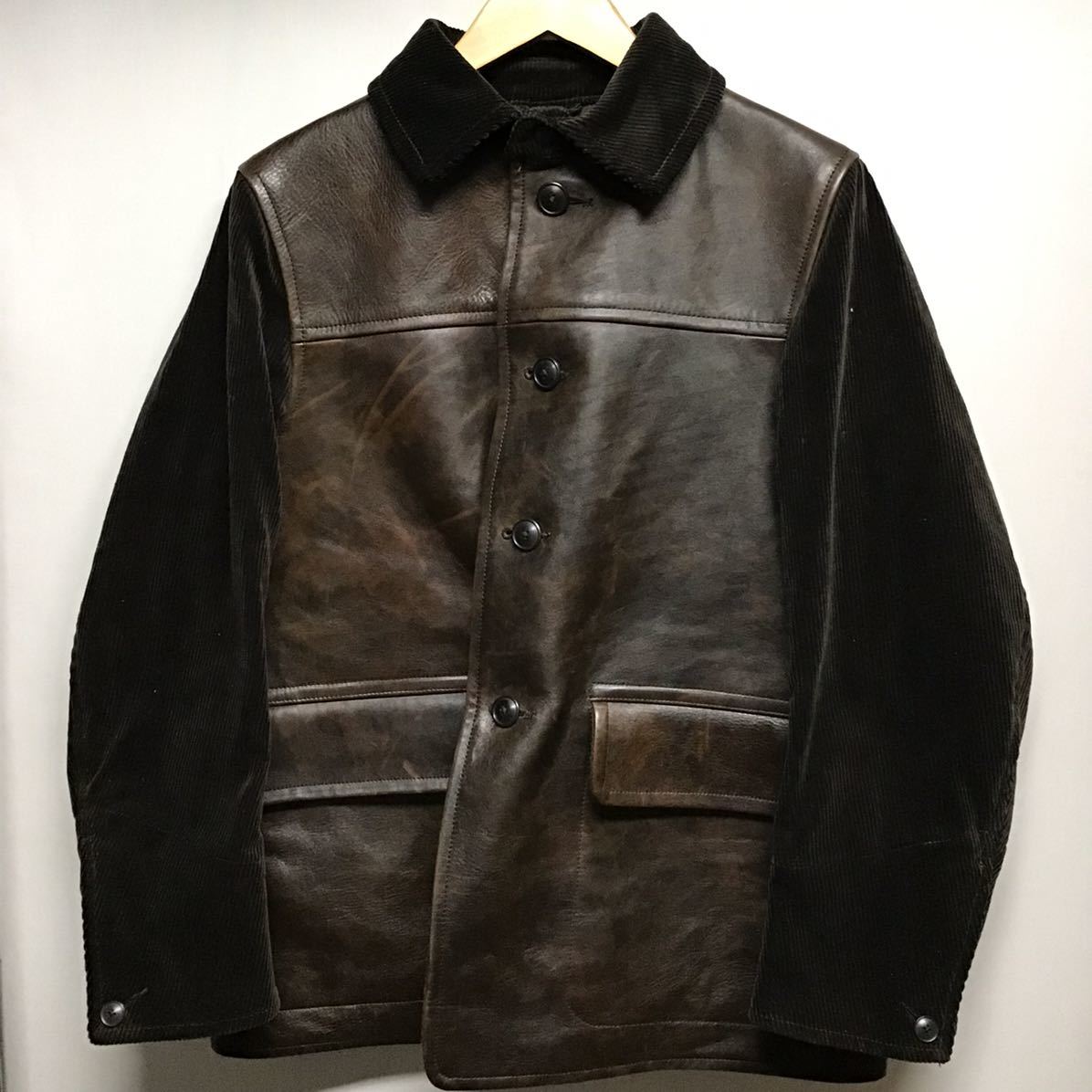 【Nigel Carbourn ナイジェルカーボン】8041-00-90000 CANADIAN WORK LEATHER JACKET ジャケット 48 レザー ブラウン 2211oki_画像1