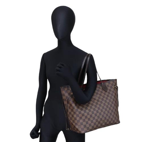 【新品同様】LOUIS VUITTON ルイ・ヴィトン ネヴァーフルMM N41358 CA2161 ダミエキャンバス エベヌ レディース トートバッグ ショルダー_画像9