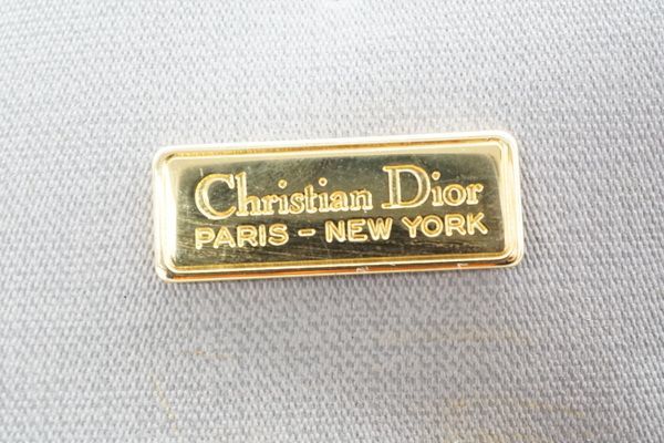 クリスチャン ディオール フラップ ミニ ショルダーバッグ ポシェット CDロゴ バイカラー PVCレザー グレー 良品 Christian Dior  1388h